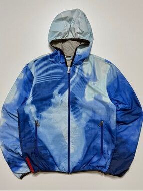 prada sport linea rossa cloud nylon full zip tech hood jacket mens 48 medium